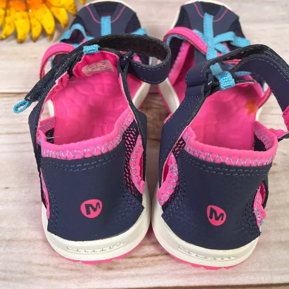 Merrell Hydro Big Girls Water Sandals Navy Pink Size 4M